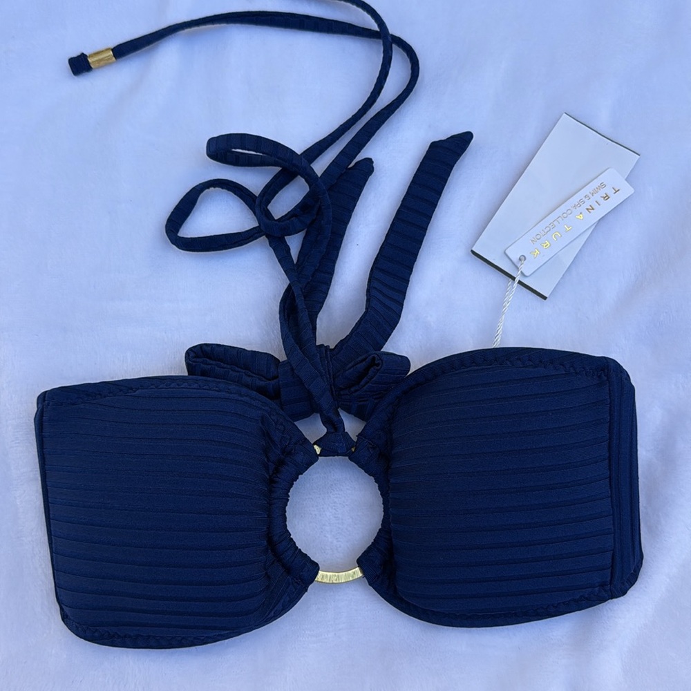 Trina Turk Olympia ribbed Ring bandeau bikini top - Picture 4 of 6